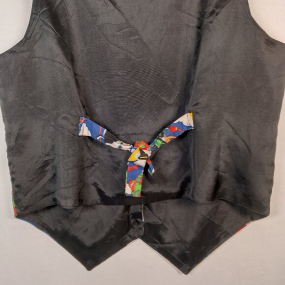 Vintage Halloween Vest Women M 111 Main Witch Witches Flying Black Cat Parachute - Picture 3 of 11
